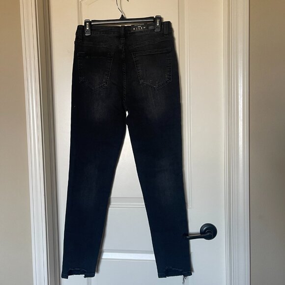 NWT Risen Jeans High Rise Vintage Washed Skinny Jeans Black 9/29 - Picture 4 of 5